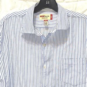 MENS MASON’S PINSTRIPE BLUE/WHITE SHIRT SZ M